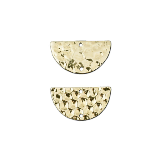 27x15mm Gold Plated Textured Half Circle Pendant/Connector