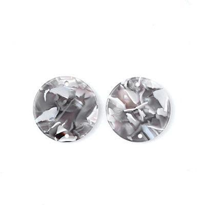 20mm Grey Acetate Two Hole Coin Connector (1 Pair)