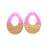 28x38mm Wood & Purple Resin Off Center Drop Focal Pieces (1 Pair)