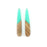 9x44mm Wood & Sea Blue Resin Long Drop Focal Piece Pendant Charm (1 Pair)