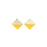12mm Wood & Sunshine Yellow Resin Diamond Focal Piece Pendant Charm (2 Pieces)