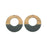 38mm Wood & Black Resin Off Center Donut Focal Piece Pendant (1 Pair)