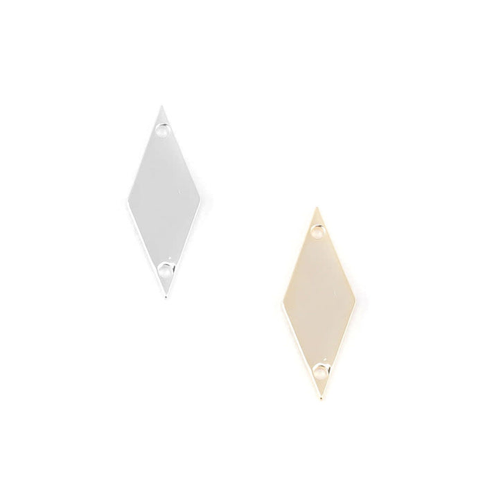 8x20 Rhodium Plated Diamond Shaped Connector from the Chic Collection - Holes on the Long End