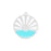 28mm Rhodium Plated Art Deco Sun Pendant with Turquoise Enamel