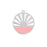 28mm Rhodium Plated Art Deco Sun Pendant with Coral Enamel