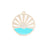 28mm Gold Plated Art Deco Sun Pendant with Turquoise Enamel