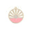 28mm Gold Plated Art Deco Sun Pendant with Coral Enamel