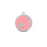 22mm Rhodium Plated Star Charm with Coral Enamel