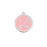 22mm Rhodium Plated Crossed Arrows Charm with Coral Enamel
