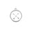 22mm Rhodium Plated Crossed Arrows Charm with White Enamel