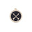 22mm Gold Plated Crossed Arrows Charm with Black Enamel