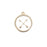 22mm Gold Plated Crossed Arrows Charm with White Enamel