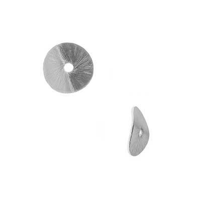 6mm Silver Plated Wavy Disc Bali Style Bead (25 Pieces)