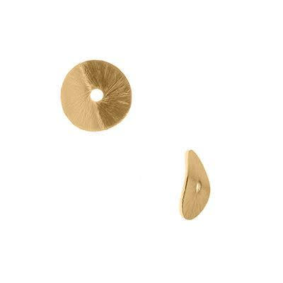 6mm Gold Plated Wavy Disc Bali Style Bead (25 Pieces)