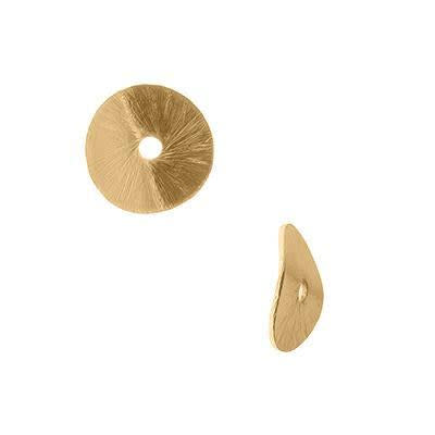 8mm Gold Plated Wavy Disc Bali Style Bead (10 Pieces)
