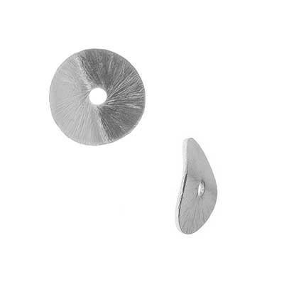 10mm Silver Plated Wavy Disc Bali Style Bead (10 Pieces)