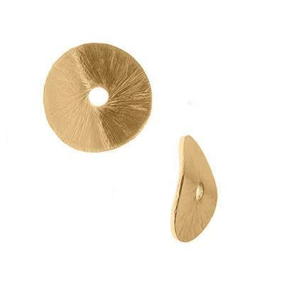 12mm Gold Plated Wavy Disc Bali Style Bead (5 Pieces)