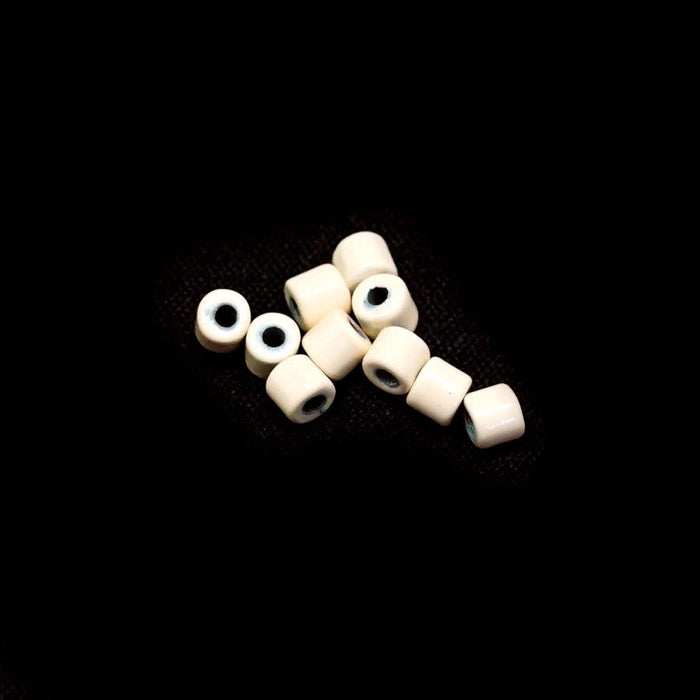 3mm Cream Enamel Tube Bead (10 Pieces)