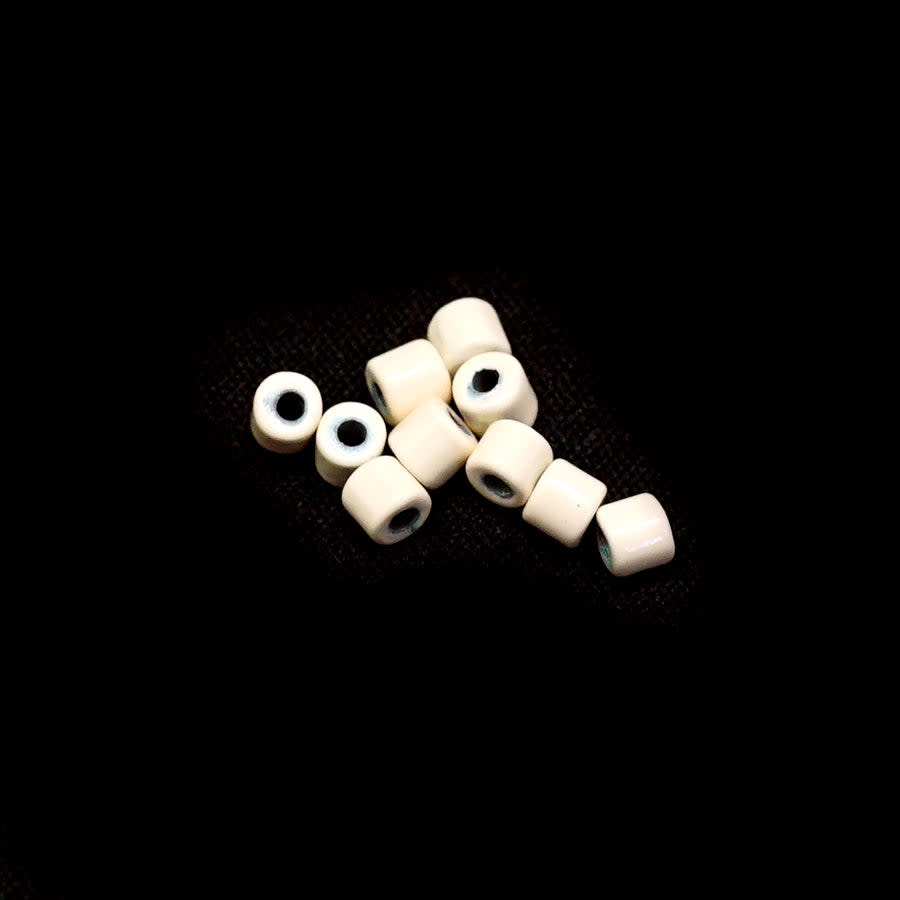 3mm Cream Enamel Tube Bead (10 Pieces)