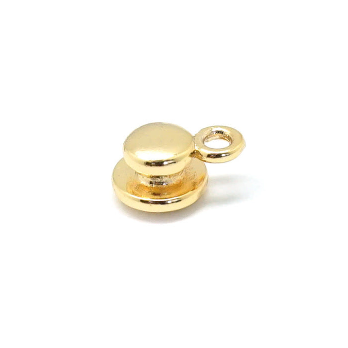 5mm Gold Plated Button Clasp with Loop