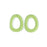 32x24mm Oval Donut with Cutout Acrylic Component Set - Retro Green (1 Pair)