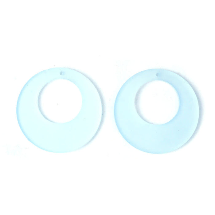50mm Round with Off Center Cutout Acrylic Component Set - Frost Blue (1 Pair)