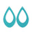 77x45mm Jumbo Teardrop with Cutout Acrylic Component Set - Teal Blue (1 Pair)