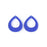 28x24mm Small Pear Shape with Cutout Acrylic Component Set - Navy Blue