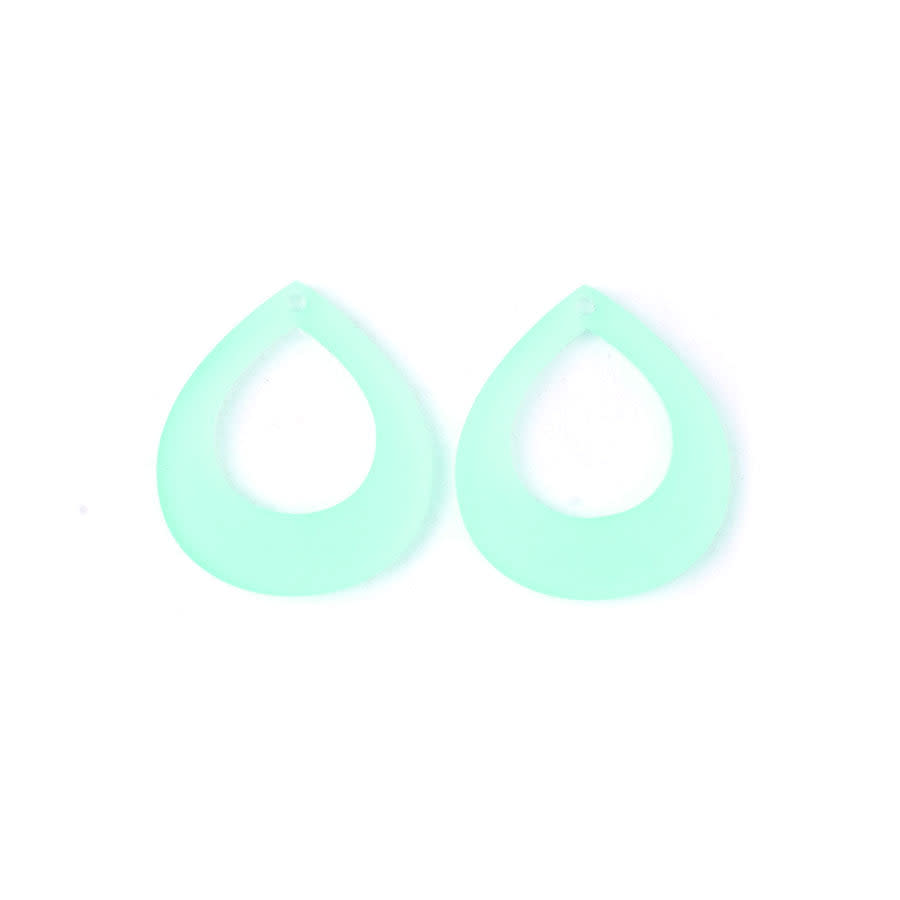 40x35mm Medium Pear Shape with Cutout Acrylic Component Set - Lucite Green (1 Pair)