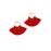 19x29mm Red Fan Tassel on Gold Ring (1 Pair)