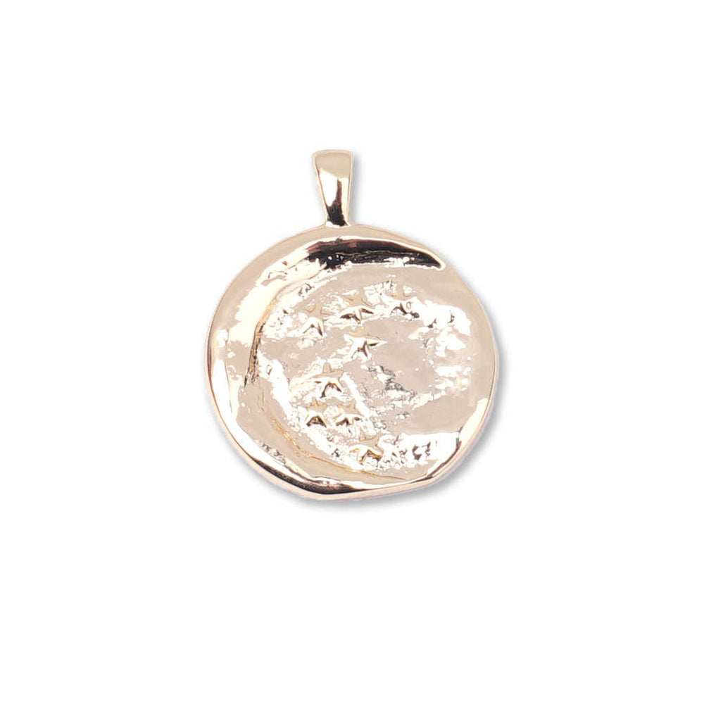 17mm Moon and Stars Gold Plated Brass Charm/Pendant