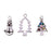 Festive Holiday Charm 3 piece Set in Rhodium Plating