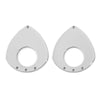 35x32mm Pear Shaped Shiny Connector / Component from the Chic Collection - Rhodium Plated (1 Pair)