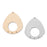 35x32mm Pear Shaped Shiny Connector / Component from the Chic Collection - Rhodium Plated (1 Pair)