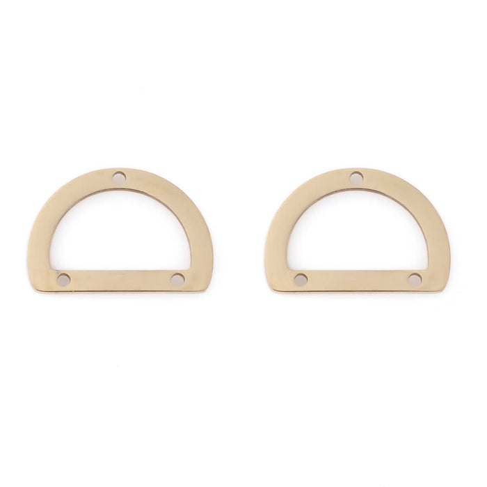 20x14mm D-Ring Connector from the Deco Collection- Gold Plated Brass (1 Pair)