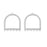 29x26mm Large D-Ring Connector from the Deco Collection - Rhodium Plated Brass (1 Pair)