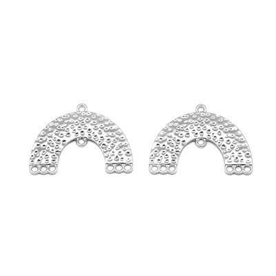 33mm Rhodium Plated Arch Connector (1 Pair)