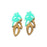 18x38mm Wood & Green Turquoise Resin Pinnate Leaf Focal Piece Pendant (1 Pair)