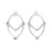 42mm Pointed Oval Metal Component in Rhodium Plating from the Global Collection (1 Pair)