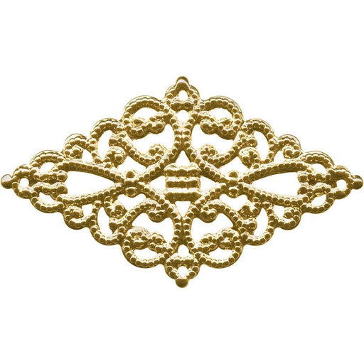45x26mm Brass Filigree, Diamond (12 Pieces)