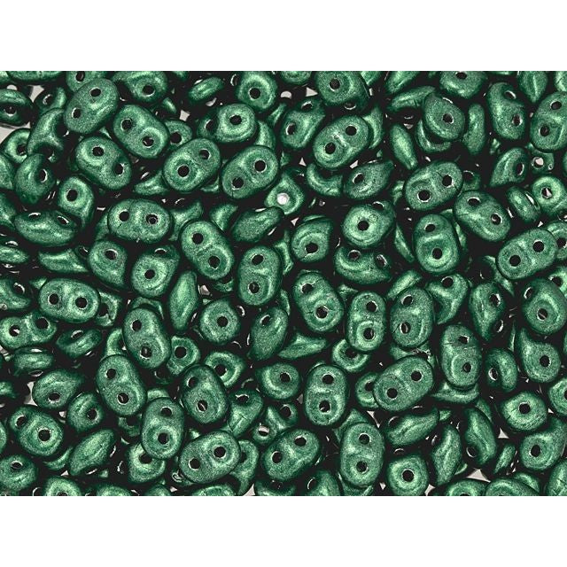 Matubo SuperDuo 2 x 5mm ColorTrends Saturated Metallic Martini Olive 2-Hole Seed Bead 2.5-Inch Tube
