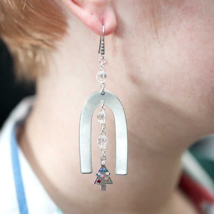 Festive Holiday Charm 3 piece Set in Rhodium Plating