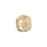 Large Hole Bead, Round with Peace Signs 9.5mm, Gold Plated (1 Piece)