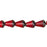 Czech Glass Opaque Red with Patina Top Cut Teardrop Bead Strand by Raven's Journey