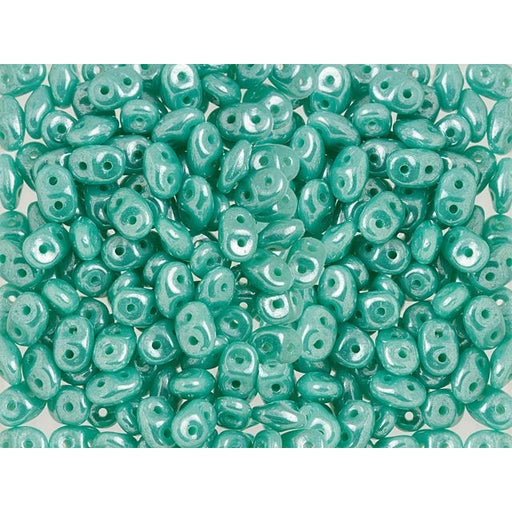Matubo SuperDuo 2 x 5mm Opaque Turquoise Luster 2-Hole Seed Bead 2.5-Inch Tube