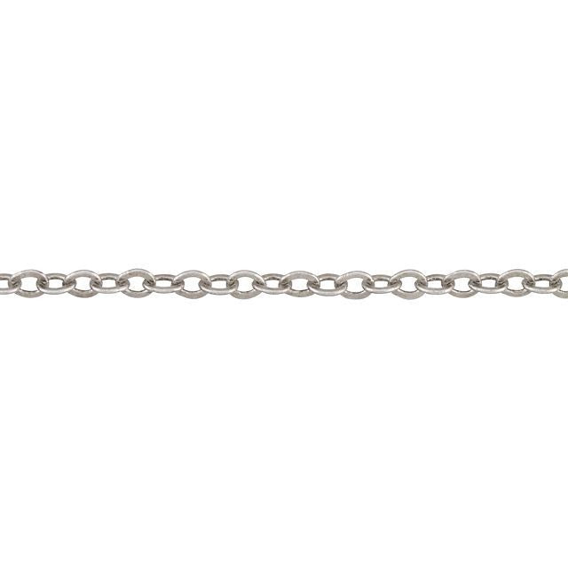 1.7mm Antique Silver-Plated Brass Delicate Cable Chain by the Foot