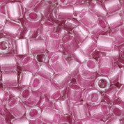 Miyuki 8/0 Inside Color Lined Crystal/Rose Delica Seed Beads 2.5-Inch Tube