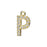 Alphabet Pendant, Letter 'P' 12.5mm, Gold Finish (1 Piece)