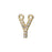 Alphabet Pendant, Letter 'Y' with 2 Rings 7mm, Gold Finish (1 Piece)