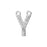 Alphabet Pendant, Letter 'Y' with 2 Rings 12.5mm, Sterling Silver (1 Piece)